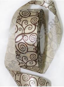 Лента тканевая сатин  40мм с рисунком (25 ярд)