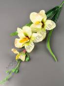 Ветка орхидеи 2 цветочка+1 бутон 59см (бел лим крем)