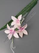 Ветка звезчатки 3 цветочка с листом 40см (бел лим крем сир  мал)