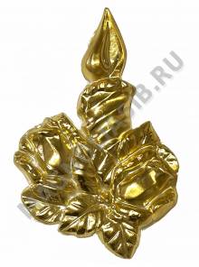 Накладка из фольги Свеча с розой 250*170 мм