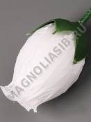 Бутон розы Боченок шелк 2сл 7,5 см  (бел крас син лайм сир роз микс)/К