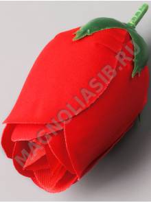 Бутон розы бархат 3сл 9,5см(крас тон-крас)