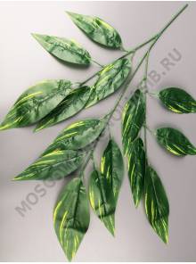 Ветка манго 3 ветки с желтыми прожилками эконом 70см