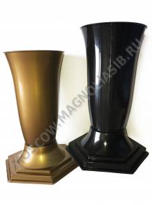 Ваза ритуальная пластмассовая на подставке 30 см (золото)