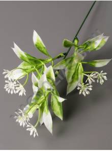 Ветка из 3 пласм соцветий с листиками 30см