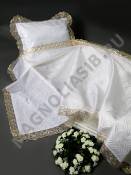 Комплект из шелковой термостежки с кружевом (3 предмета) 80*210см.