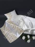 Москва***Комплект из стеган атласа с золотым цветами (2 предмета) 210см*70см 