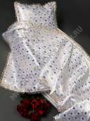 Комплект из атласа с золотыми крестами или цветами  (2 предмета) 78*208 см.