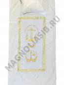 Комплект ритуальный шелковый с распятием 100*210 см