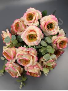 Букет роз Джелато с добавкой 18гр 60см (крас жёл сир фиол мол мал мол-роз)