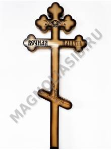 Крест деревянный фигурный Иисус с розой 220*60 С