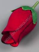 Бутон тонированный бархат 2сл 6см (красный с черным кантом)/К