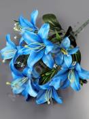 Букет лилий 6гр 38см (бел крас син желт сир мал) 