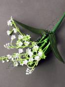 Букет ландышей с листьями 5 соцветий 20см