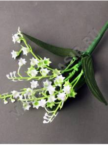 Букет ландышей с листьями 5 соцветий 20см