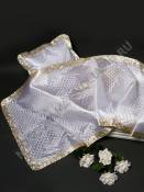 Комплект из шелковой термостежки с лентой из парчи (2 предмета) 80 см*220 см