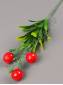 РАСПРОДАЖА Ветка с тремя крупными ягодками и пластм травкой 32см
