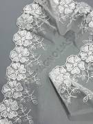 Шитье белое на сетке "Маргаритки" 9см уп.15 ярд (цена 1 ярд 36.7р)