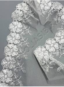 Шитье белое на сетке "Маргаритки" 9см уп.15 ярд (цена 1 ярд 36.7р)