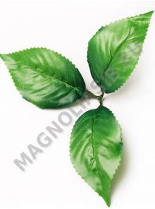 ***Лист розы тройной шёлк 23см 