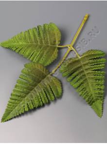 Лист папоротника Орляк 3 листа матовый хлопок 24см