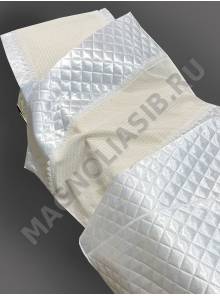 Комплект из стеганного атласа с декором из парчи и шитья 90*205см 2 предмета