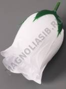 Бутон розы бархат белый 3сл 10.5см/К