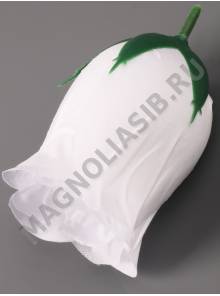 Бутон розы бархат белый 3сл 10.5см/К