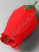 Бутон розы бархат 3 сл 11,5 см (бел крас син)/К