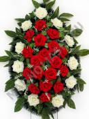 Венок  овальный с бархатными розами выс.110/140см ш.75см