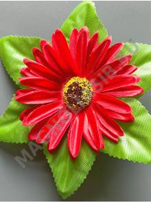 ***Хризантема на листе атлас 2сл 15 см (крас сир желт)