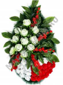 Венок с камелией и гвоздикой выс. 110/125см шир. 60см