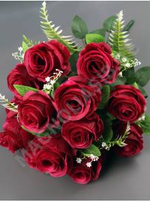 ***Букет полубутонов роз 13 гр 53 см (бел крас син борд сир роз желт )