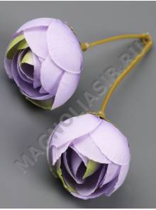 Веточка камелий шёлк 2 цветка 11см (две модели) (1.роз 2.т-сир 3.перс 4.с-гол 6.лил)