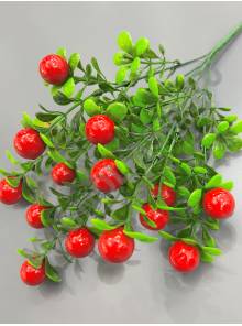  Букет брусники крупной 5 групп по 3 ягодки 33см (крас)