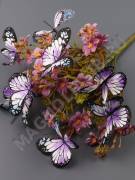 Букет бабочек с мелкоцветом 9гр 38см (бел мал жел сир)