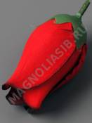 Бутон розы бархат 2сл 9см (крас красн-чёр )/К