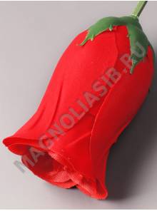 ***Бутон розы бархат 3 сл 10,5 см (красный)/К