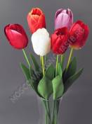 РАСПРОДАЖА  Тюльпан с латексным листом 58см (микс)