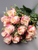 Букет роз полураскрытых 13гр 59см (бел крас сир чайн бордо св-роз)