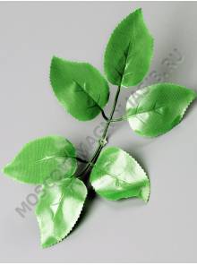 Лист розы шелк 6 листьев 20см 