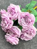 Букет роз Сливочных хлопок 9гр 48см (бел крас син жел сир фиол)