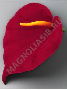 ***Калла бархат 1сл 13см без пестика (борд) (пестик см 2212)