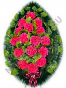 Венок с гвоздиками выс. 85/100см шир. 50см