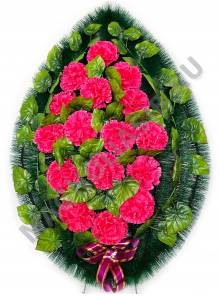 Венок с гвоздиками выс. 85/100см шир. 50см