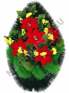 Венок с бархатными колокольчиками выс. 55/70см шир. 45см