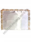 Наволочка траурная из атласа с золотым кружевом 50*35см 