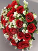 Букет крупных бутонов роз флористический 24гр 43см (бел кр гол сир роз)