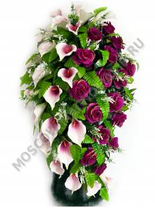 Корзина высокая "Элит" с розами и латексными каллами 130/135см шир.75см