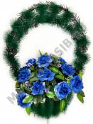 Корзина "Розы под инеем" выс. 65/75см. шир. 55см.